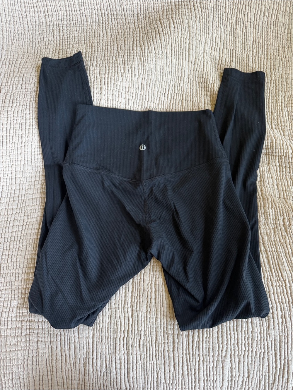 lululemon athletica Black Ribbed Leggings - Everyday Stretch